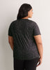 Responsible, Black Leopard-Print Short-Sleeve T-Shirt with Mesh Inserts - Active Zone