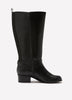 Botte haute en faux cuir Diona avec harnais à la cheville, pied large