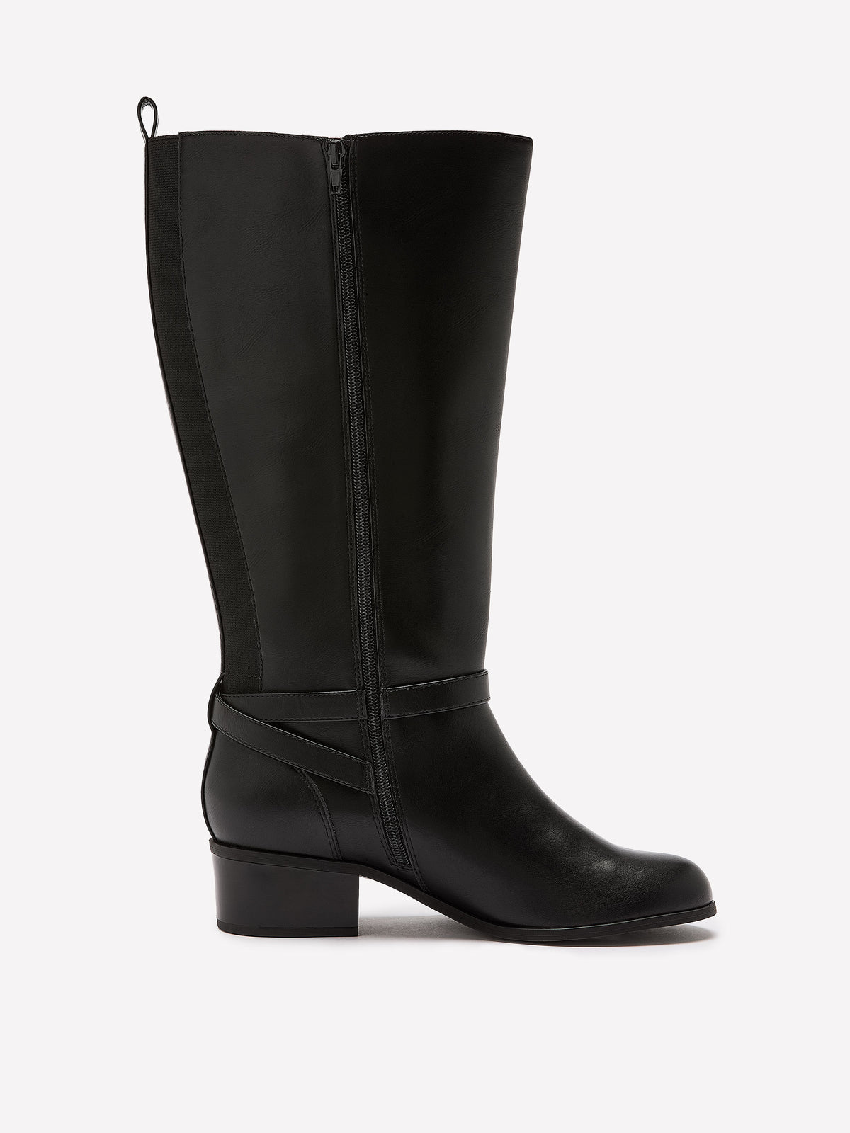 Wide Width, Diona Tall Faux-Leather Boot with Ankle Harness