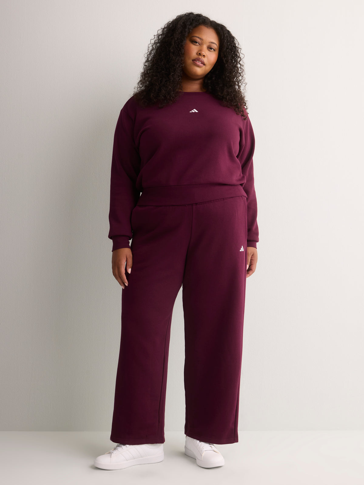 Burgundy Feel Cozy Fleece Sweatshirt with Small Logo - adidas