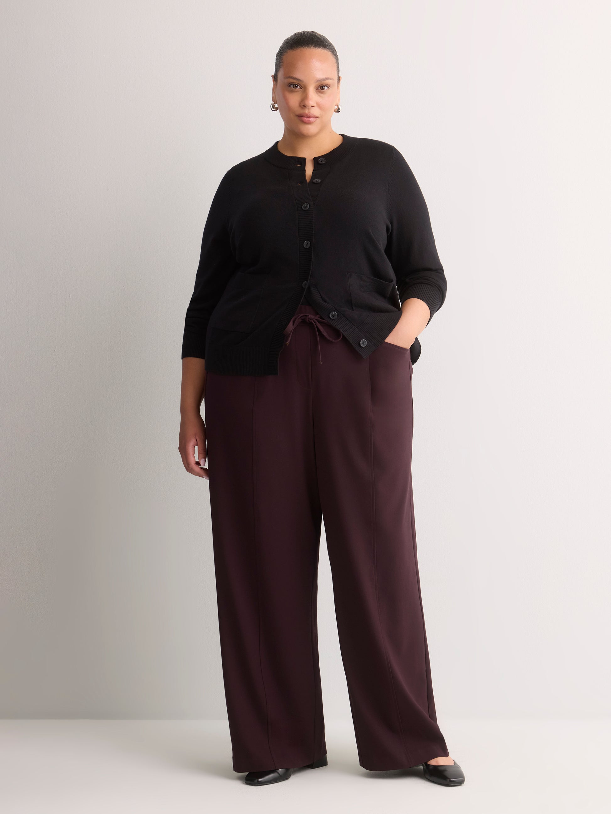 Pull-On Wide-Leg Workleisure Pant