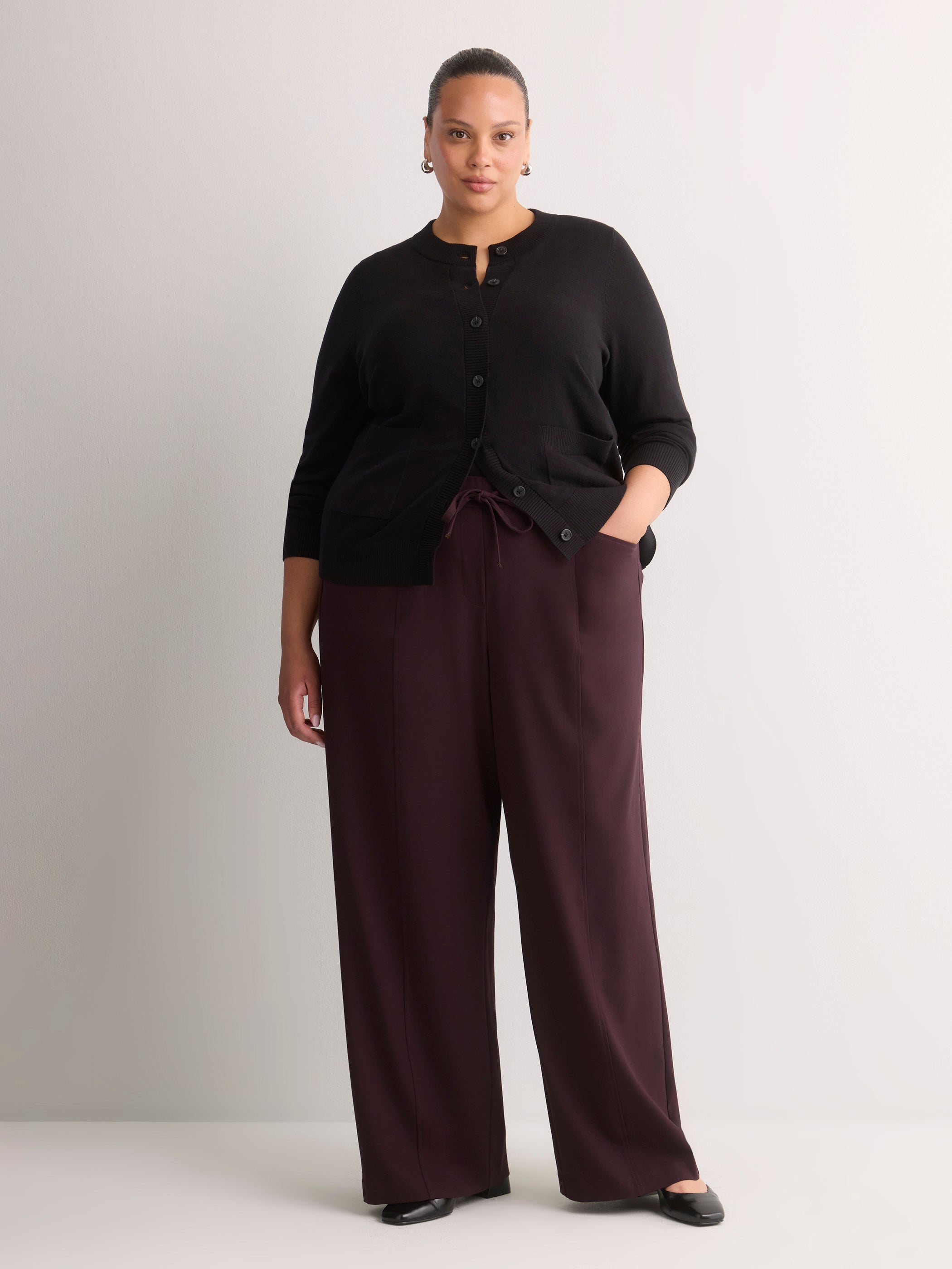 Pull-On Wide-Leg Workleisure Pant