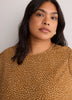 Responsible, Straight Extended-Sleeve Silky Blouse with Decorative Buttons