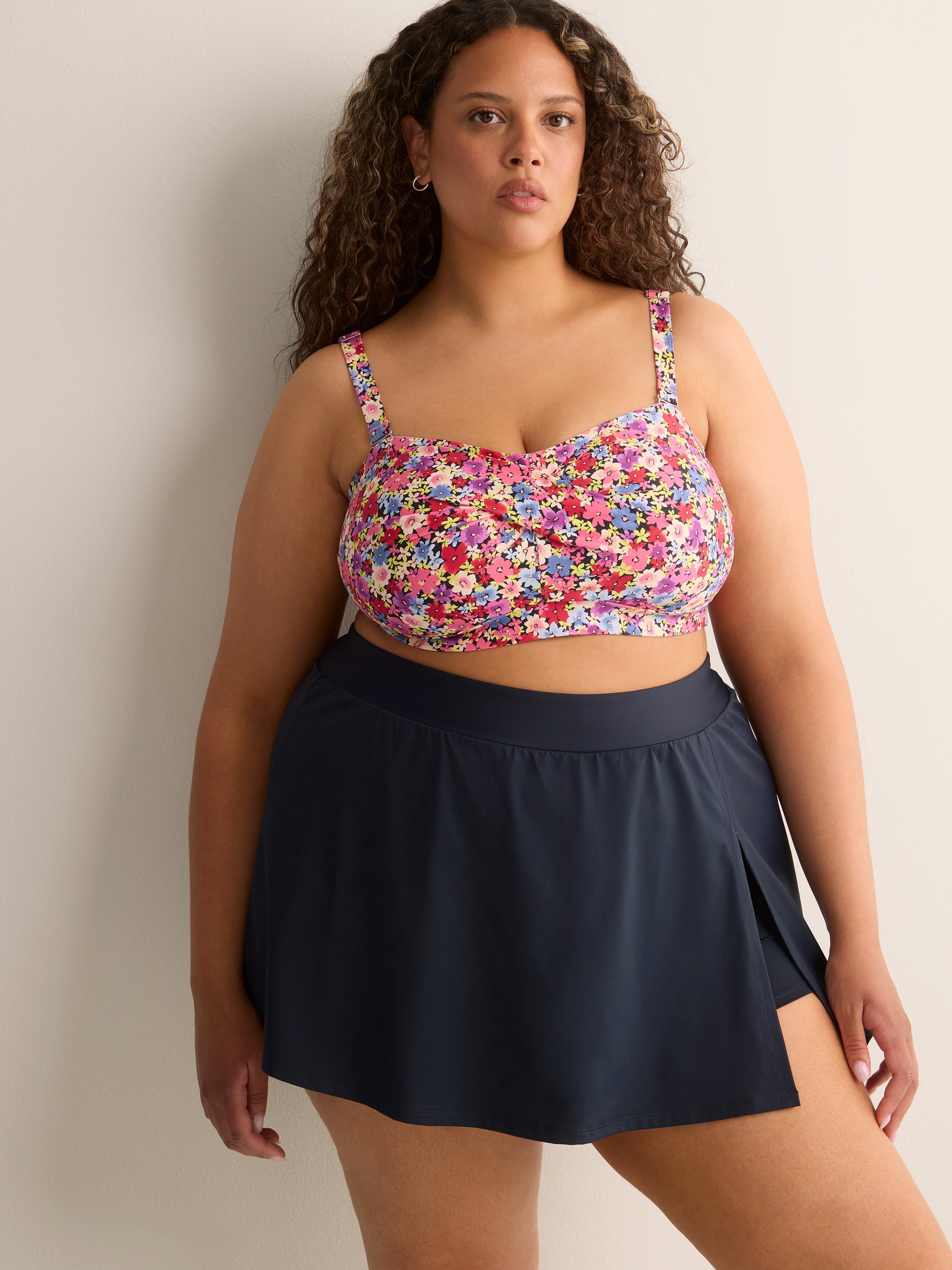 Mid-Rise Swim Skirt With Built-In Shorts