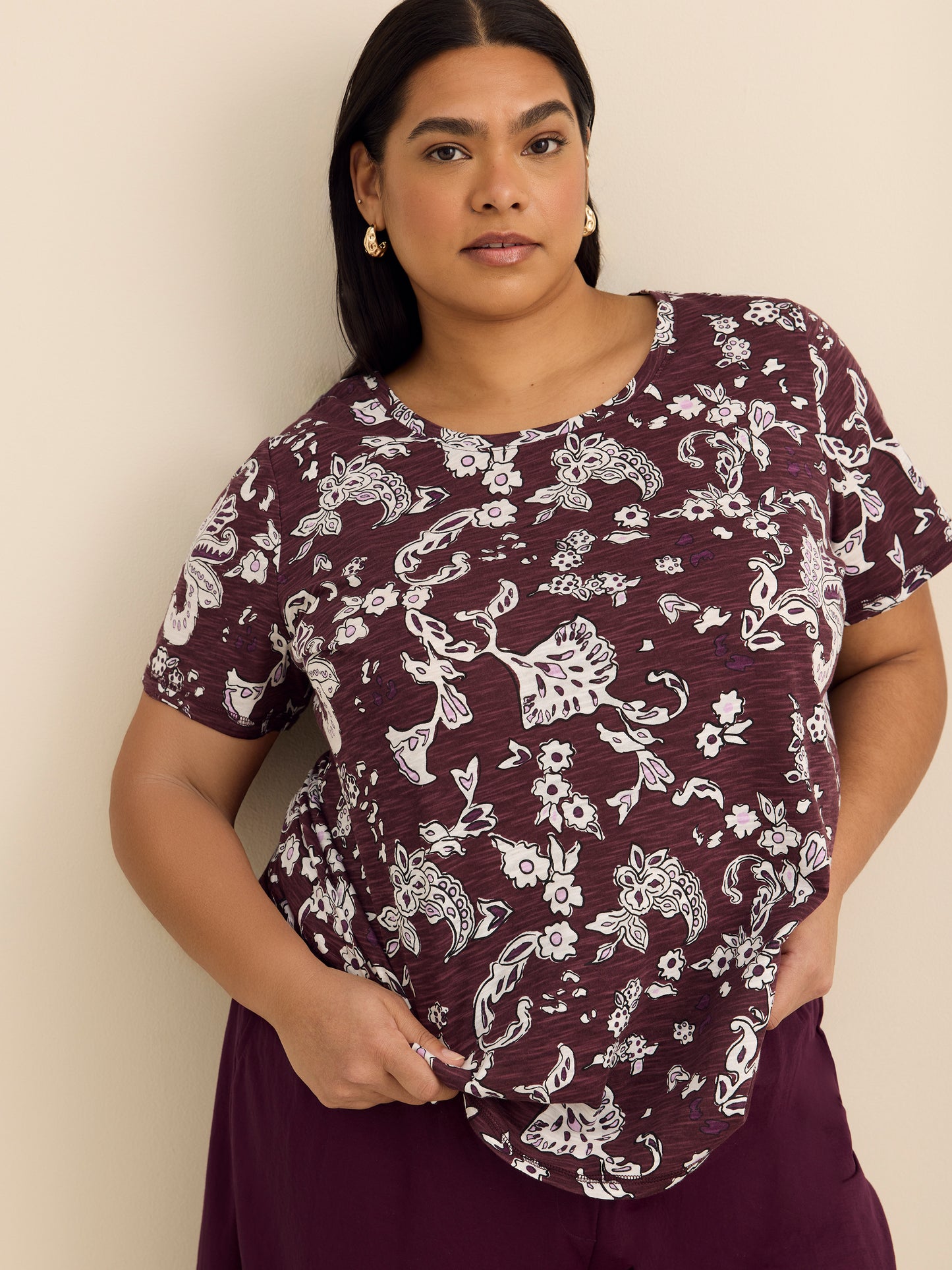 Curvy-Fit Short-Sleeve Crew-Neck Tee