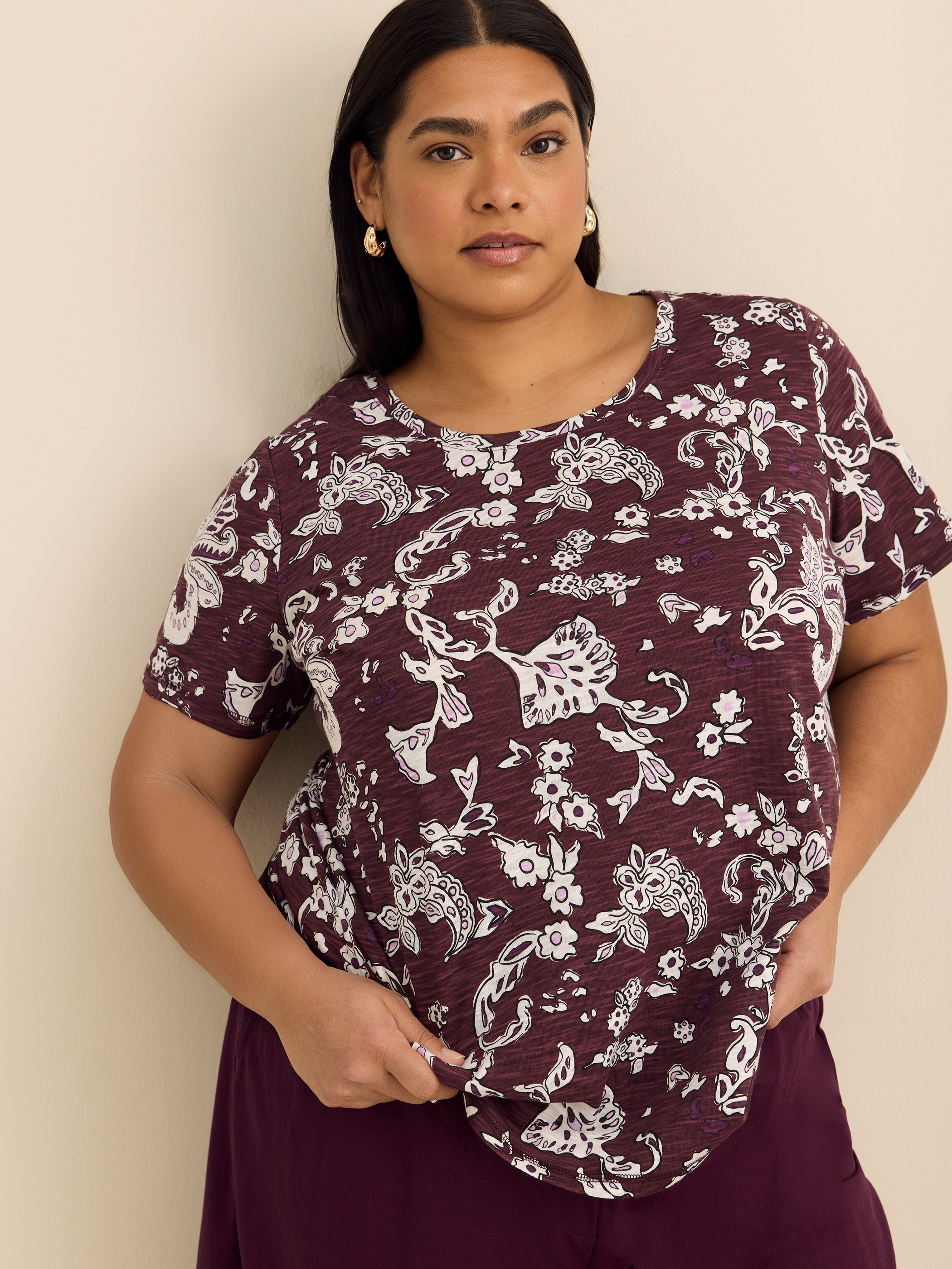 Curvy-Fit Short-Sleeve Crew-Neck Tee
