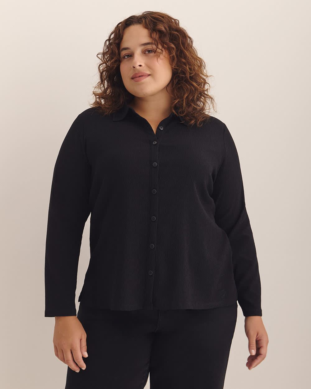 Chemisier en tricot texturé foncé