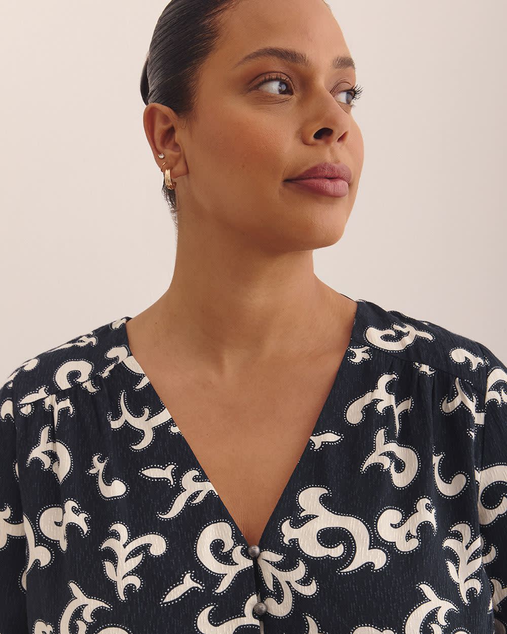 Long-Sleeve Midi Dress with Tiered Skirt