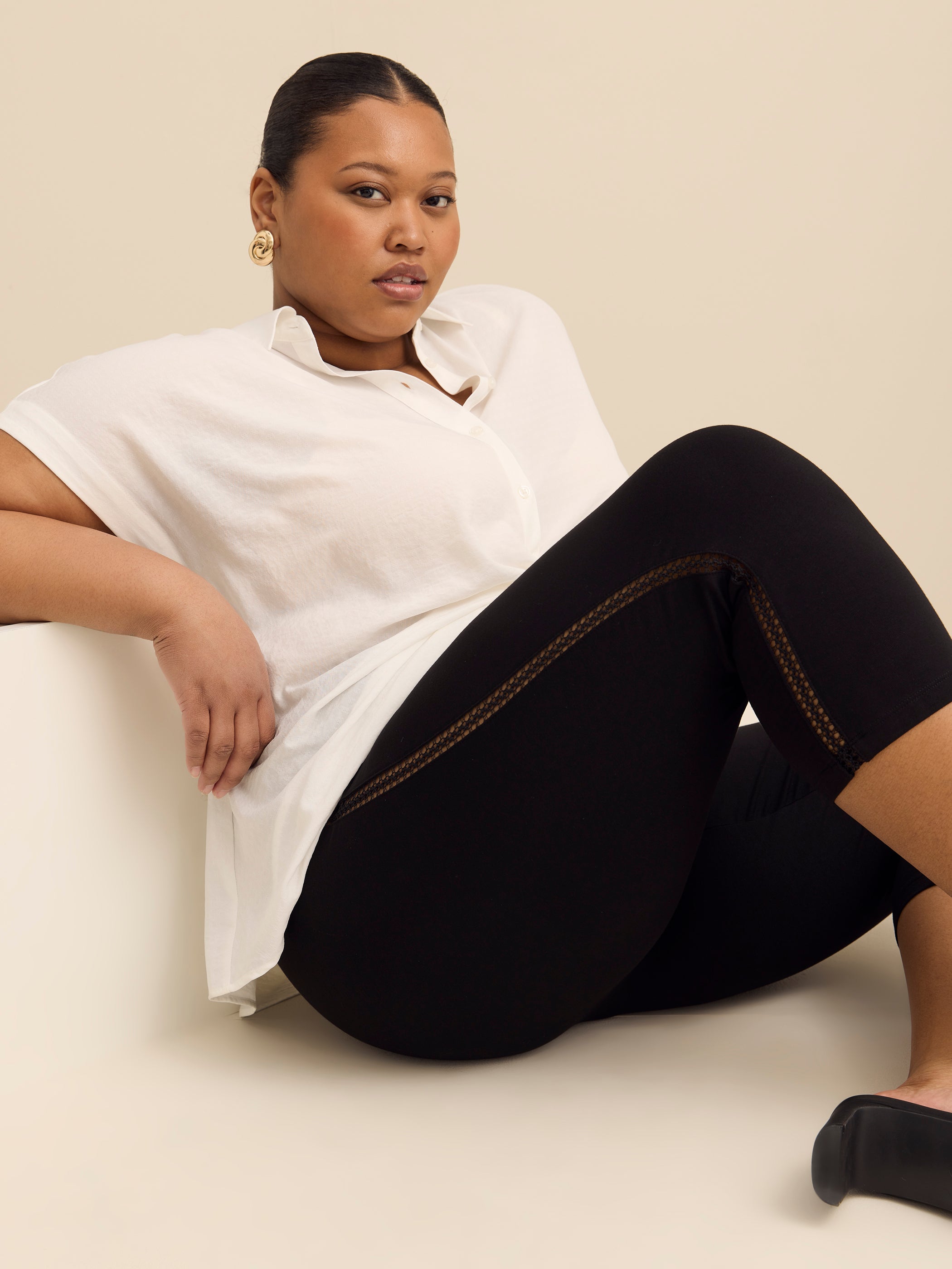 Responsible, Capri Legging with Crochet Trim Detail