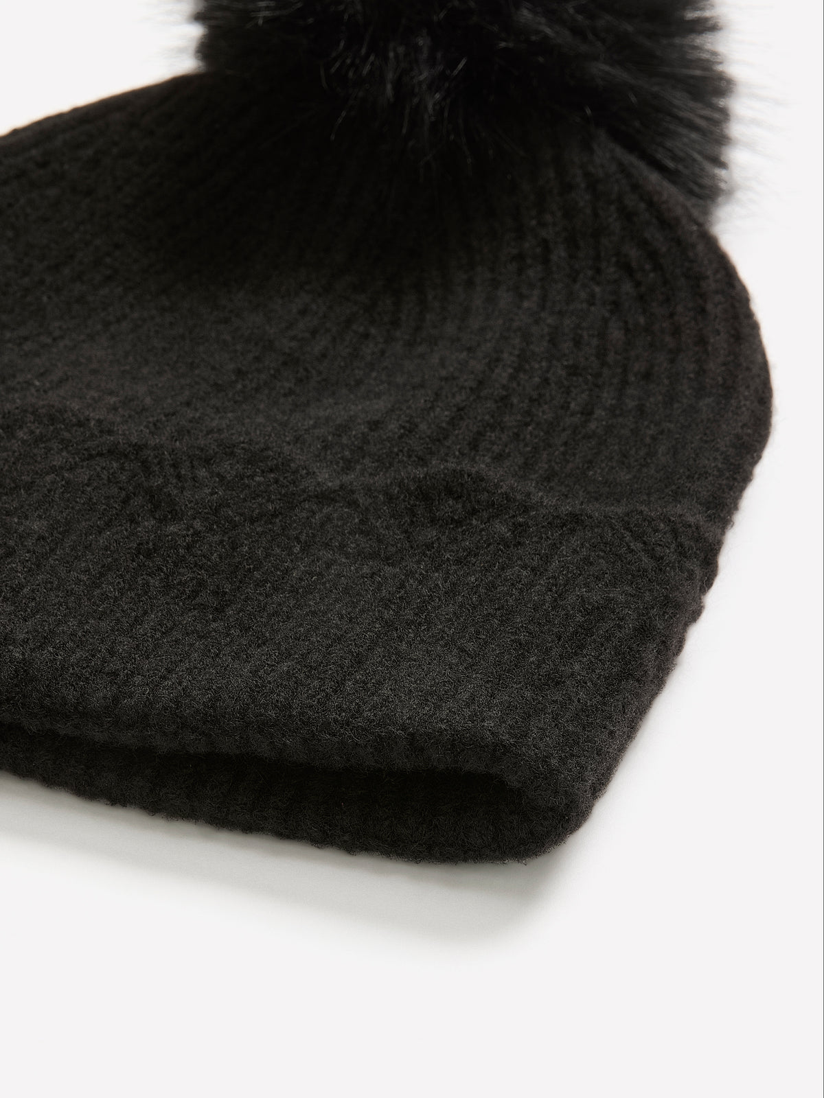 Scalloped Knit Beanie with Pompom