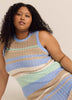 Striped Sleeveless Crochet Knit Maxi Dress