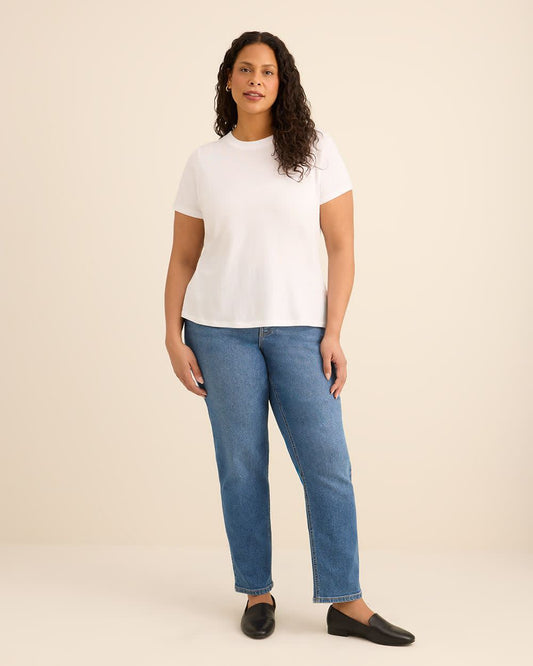Crewneck Short-Sleeve Knit Top