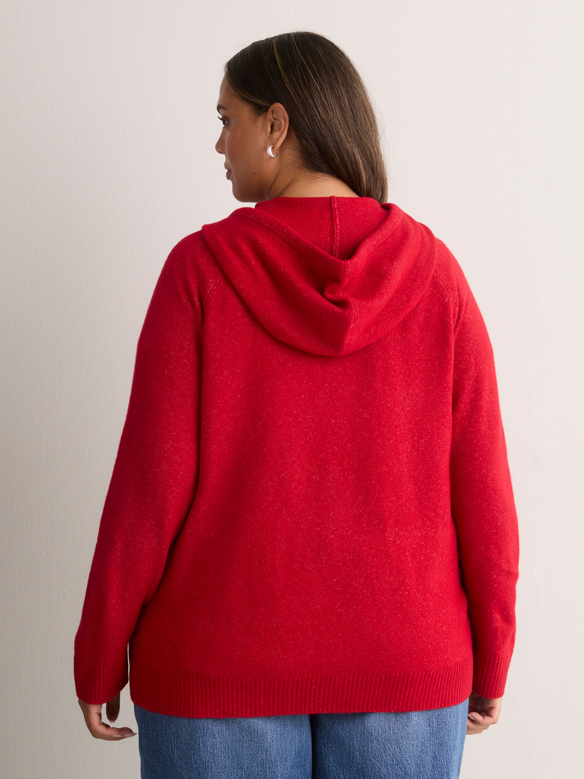 Straight Hooded Zip Sweater