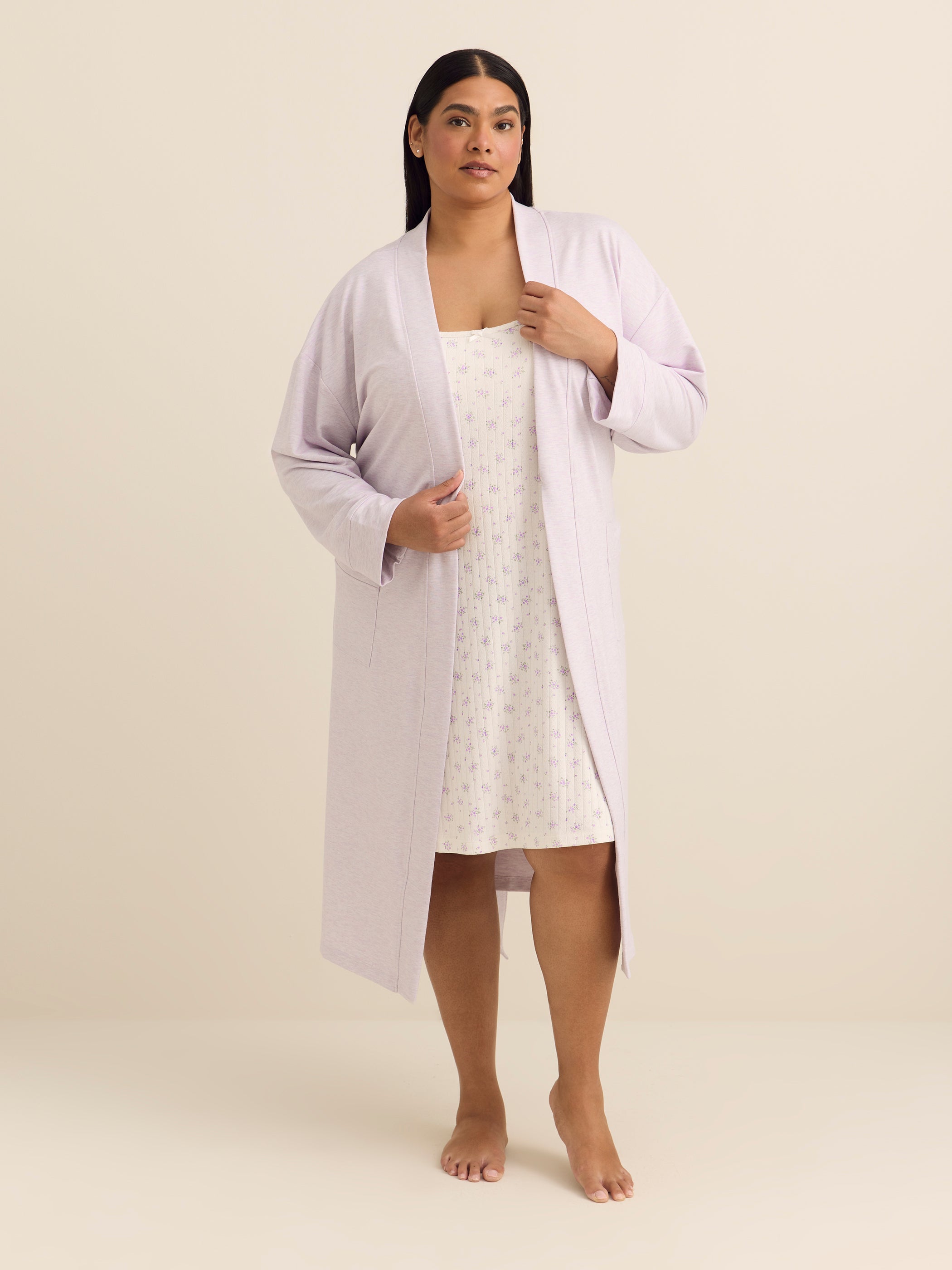 Lilac Heather Knit Robe - ti Voglio