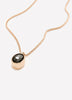 Long Golden Necklace with Shiny Stone Pendant