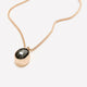 Long Golden Necklace with Shiny Stone Pendant