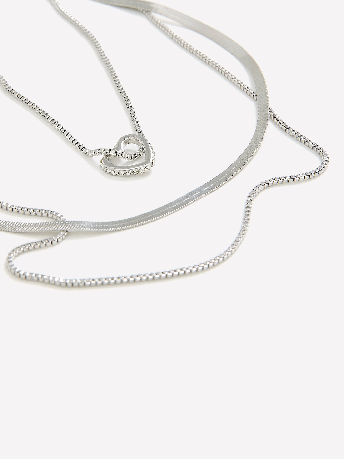 Chain Necklaces with Heart Pendant, Set of 3