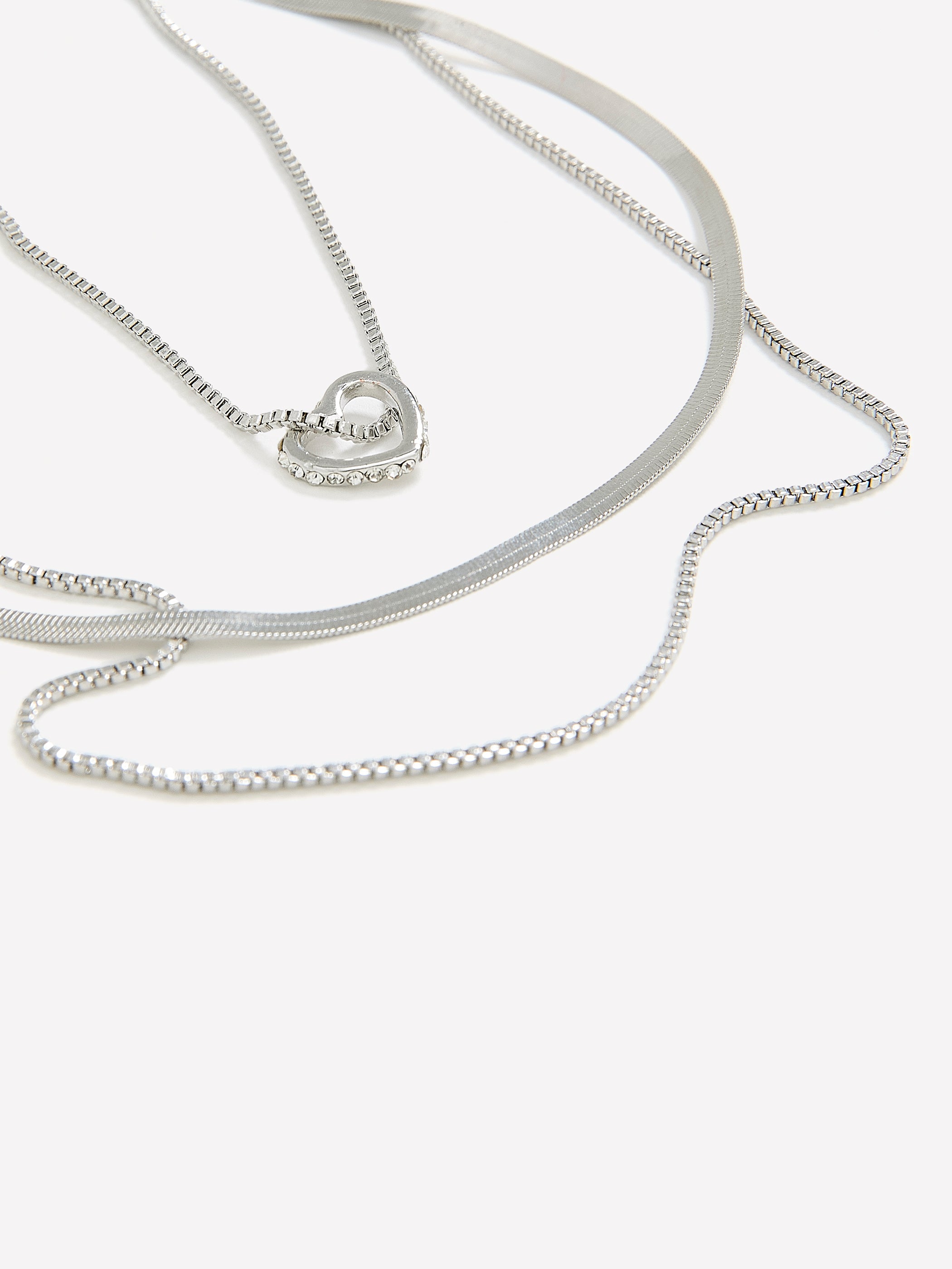 Chain Necklaces with Heart Pendant, Set of 3