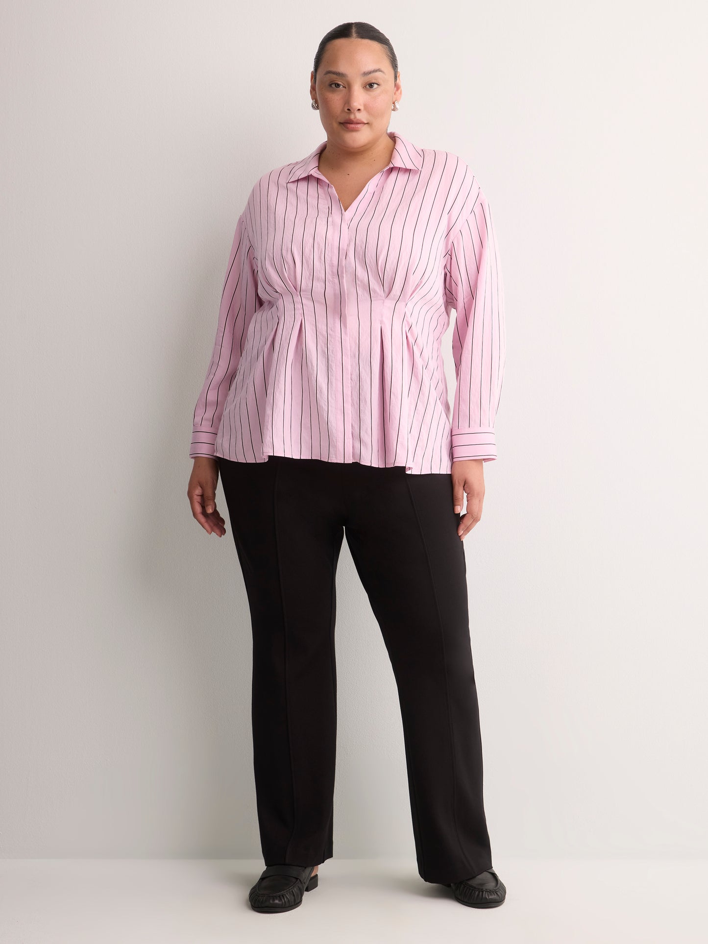 Black Pull-On Bootcut Knit Pant, Essential Pant