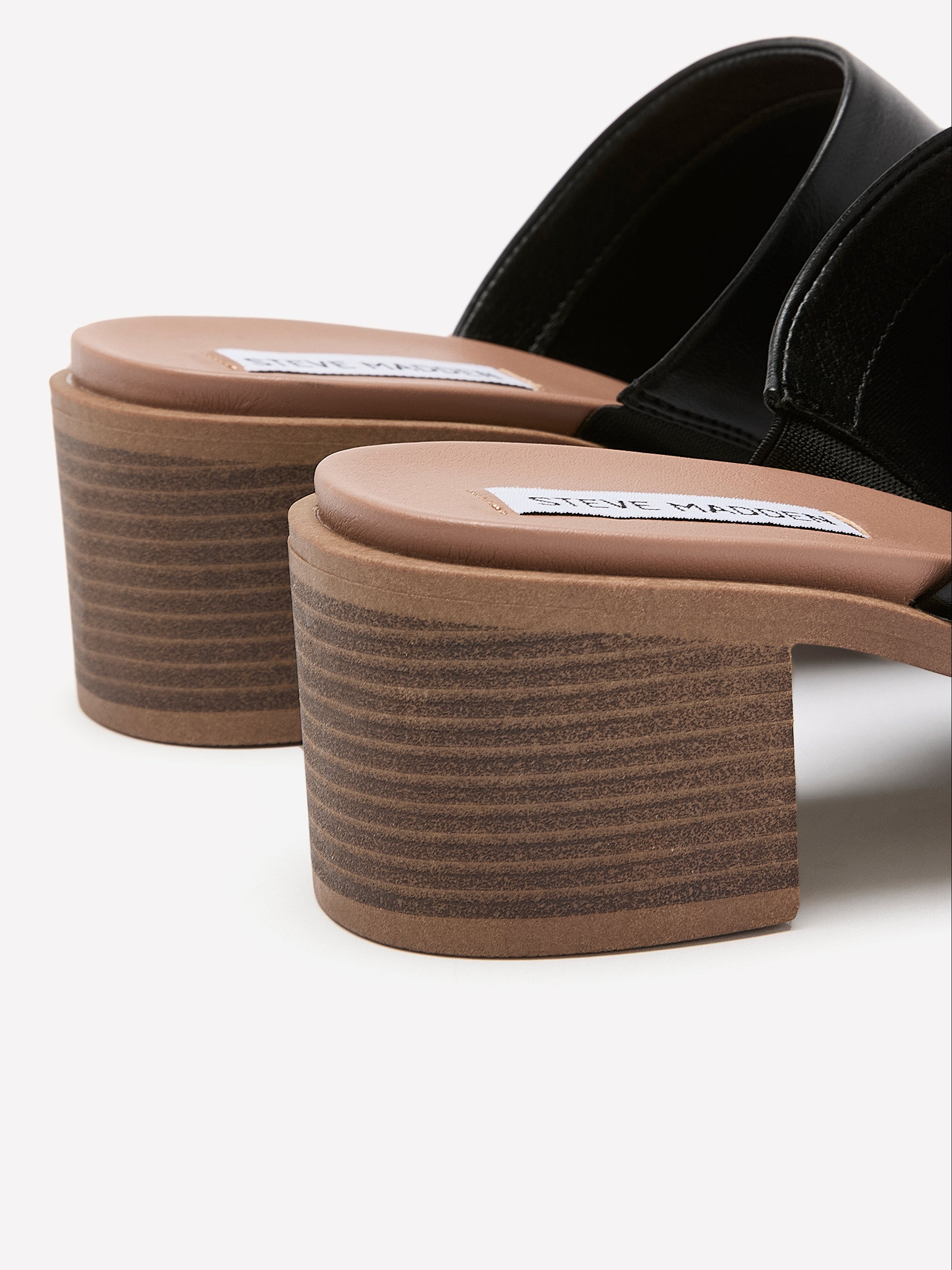Wide Width, Kacey Block-Heel Slip-On Sandal - Steve Madden