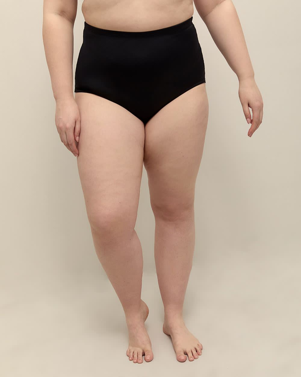 High-Waisted Cincher Brief with Striped Mesh - ti Voglio
