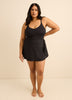 Black Swimdress with Side Waist Tie