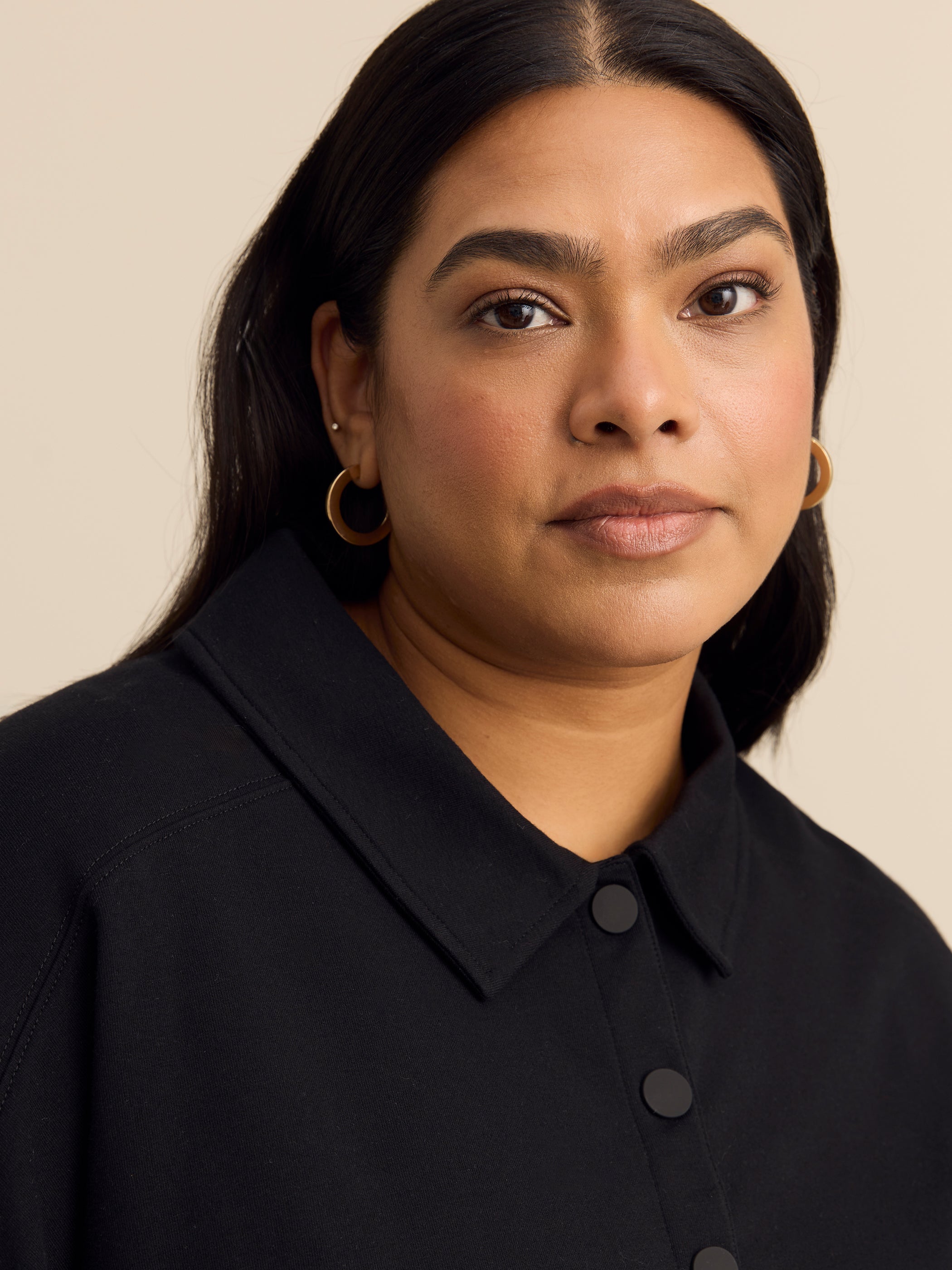 Polo Sweatshirt with Tulip Hem - ActiveZone