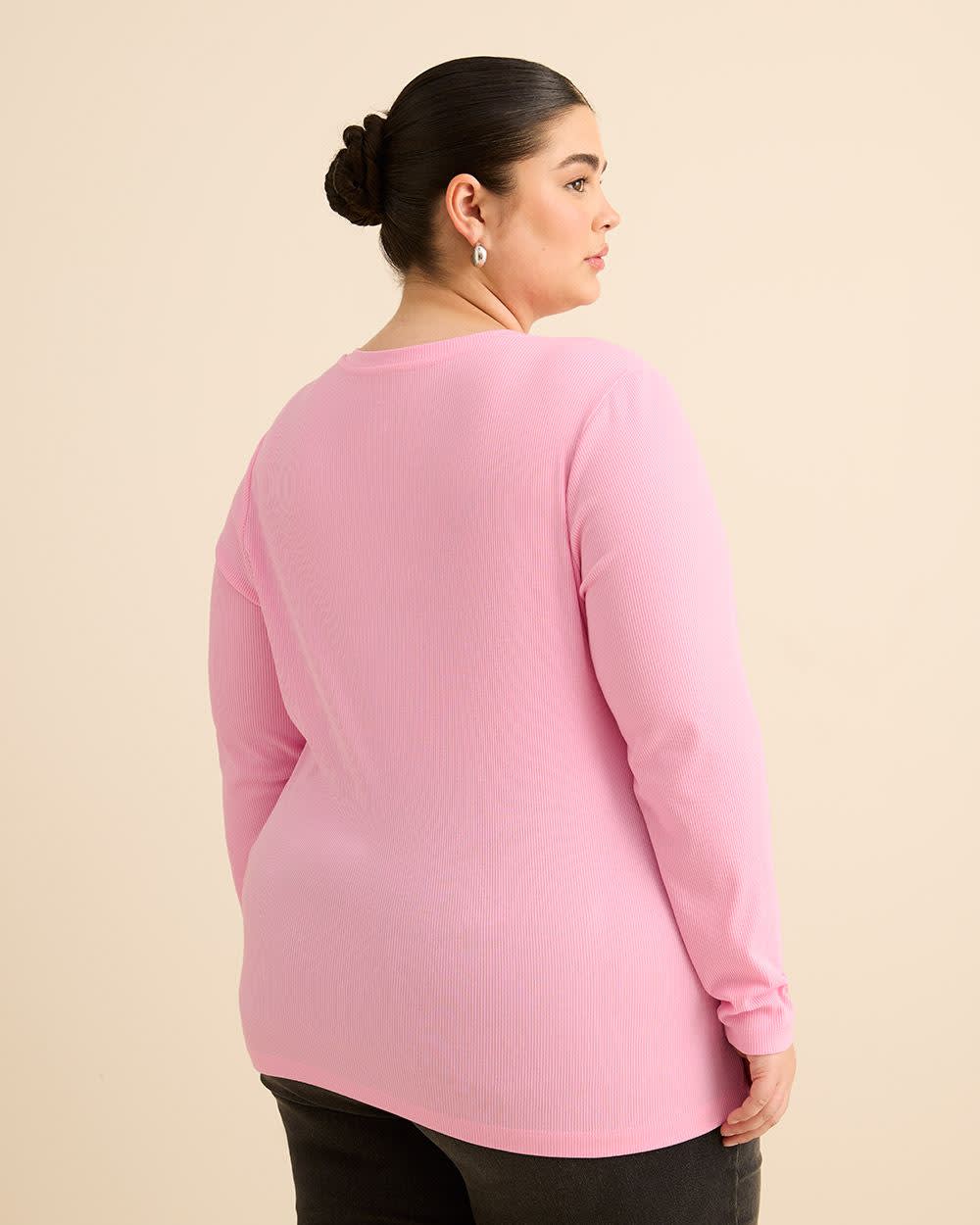 Boyfriend-Fit Ribbed Knit Tee - PENN. Essentials