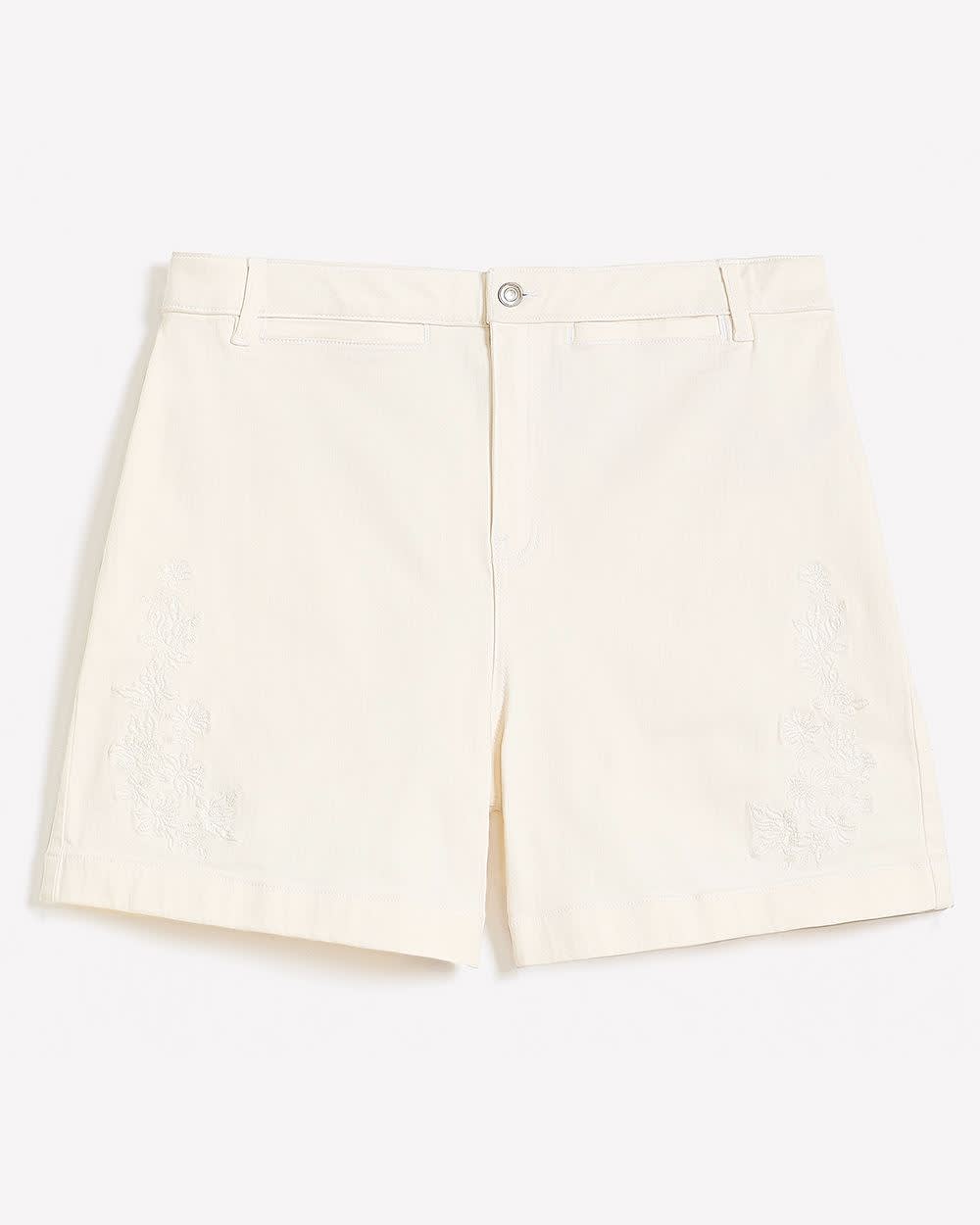 Short en denim avec broderie, coupe galbée - d/C JEANS