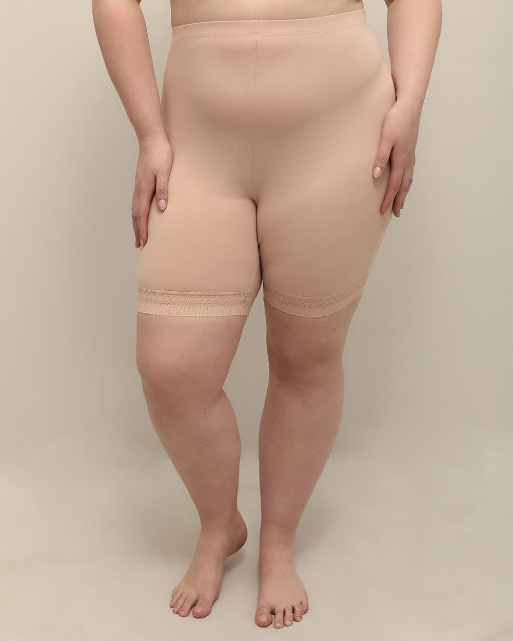 Long Leg Jersey Brief With Lace Trim - tiVOGLIO