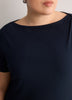 Fitted Boat-Neck Ribbed Knit Baby Tee