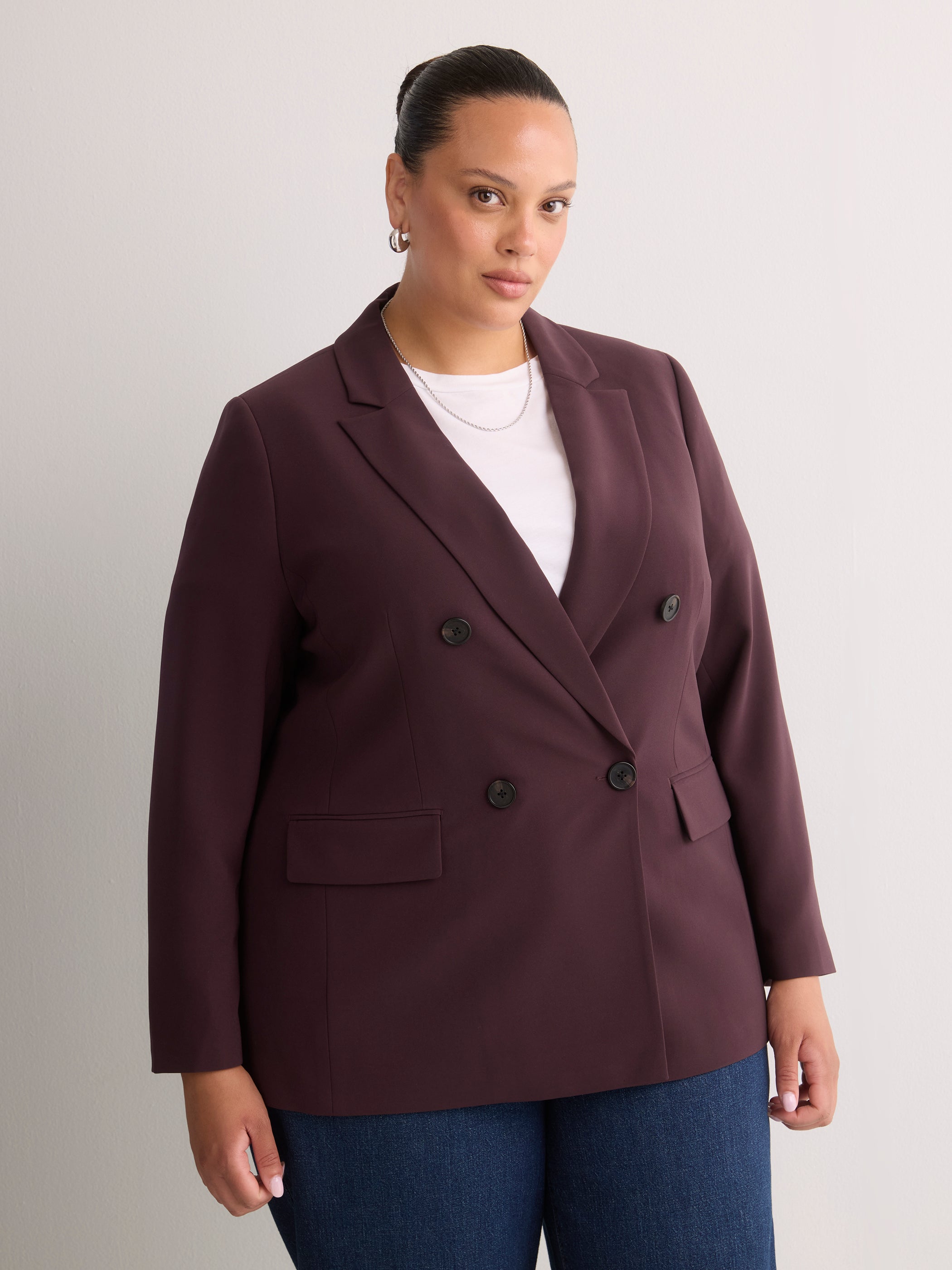Black Double-Breasted City Blazer