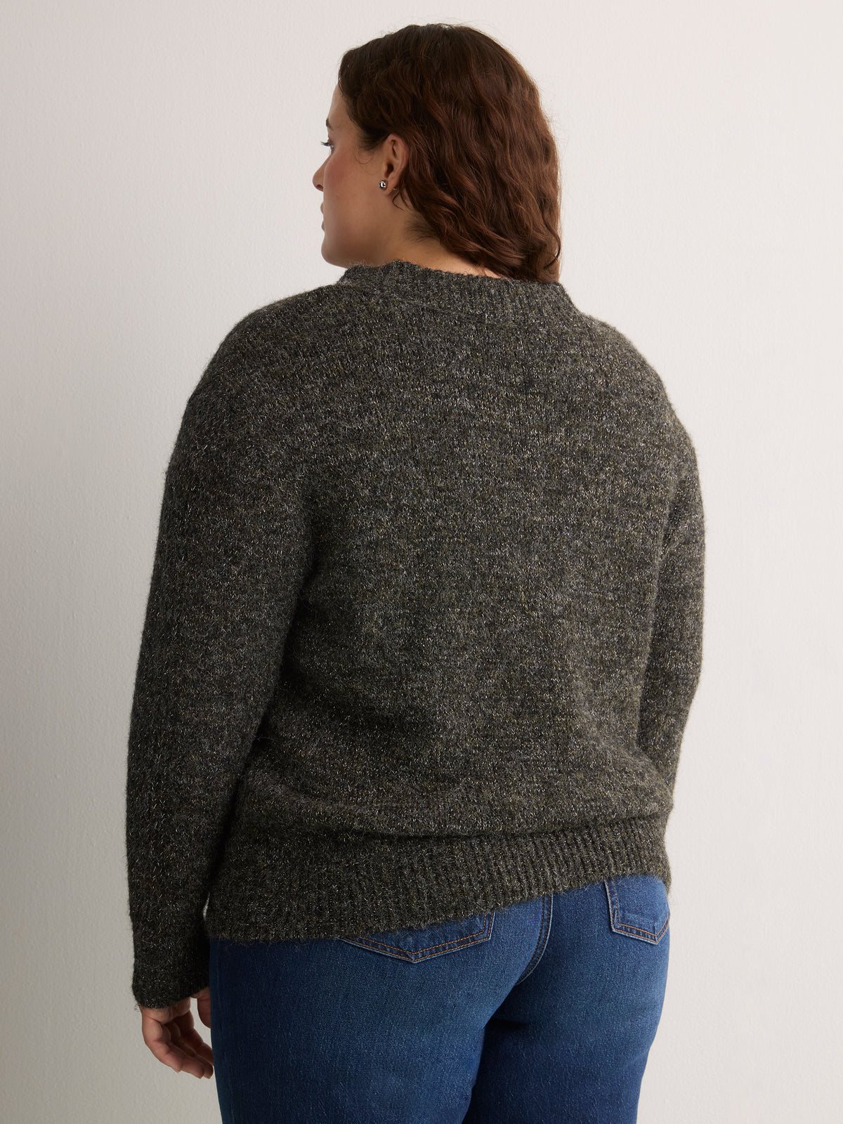Loose Lurex V-Neck Sweater