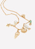 Short Golden Necklace with Multi Seashell Charms