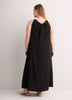 Sleeveless A-Line Halter Maxi Dress with Back Bow Tie