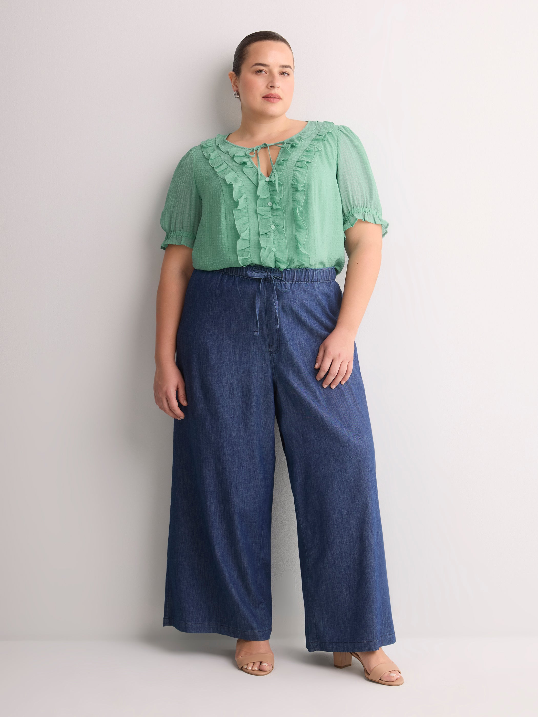 Chiffon Ruffled A-Line Blouse