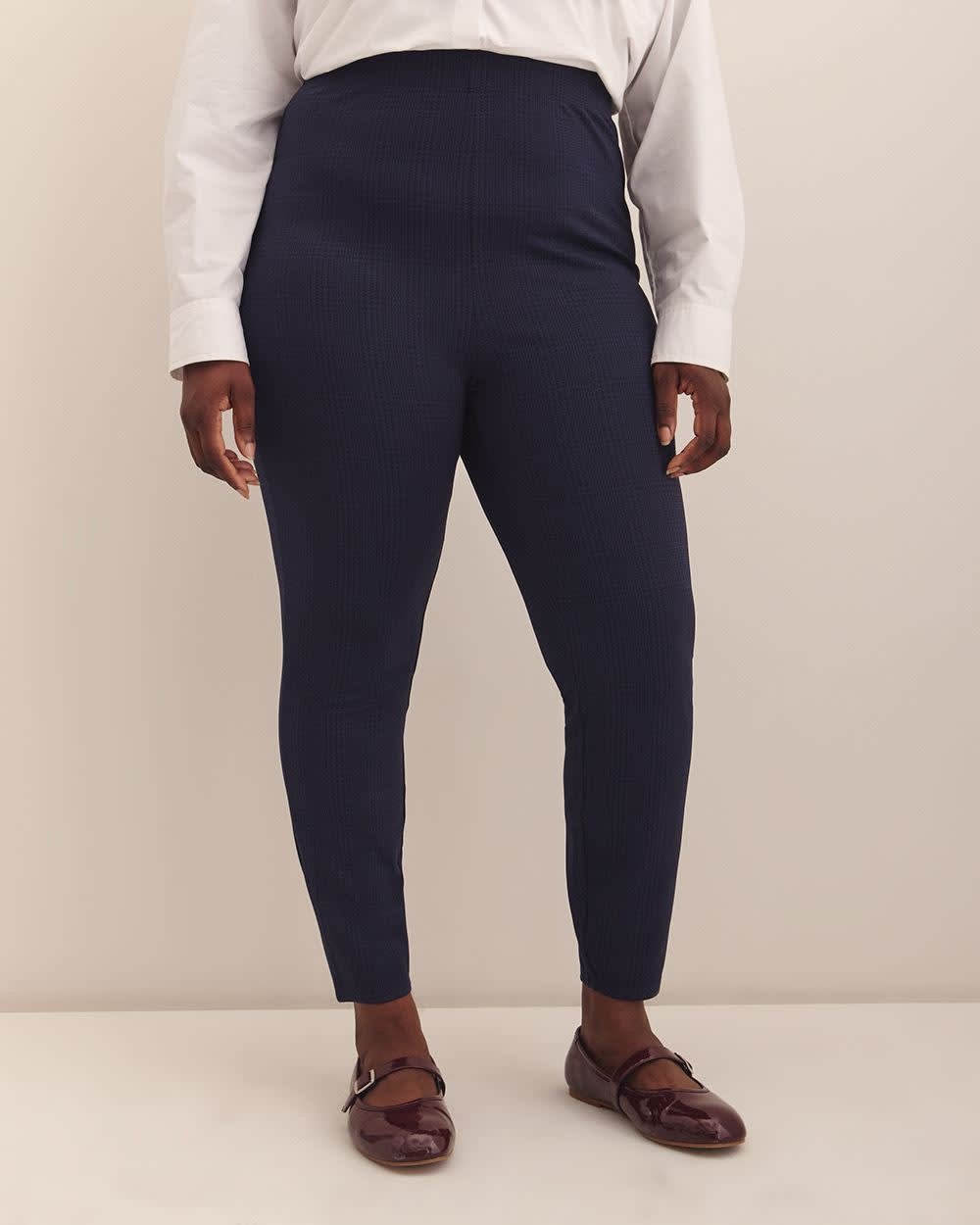 Textured Plaid Fashion Legging