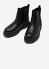 Extra Wide Width, Black Faux Leather Chunky Lug Bootie