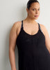 Black Foliage-Print Bikini Top With Front Knot