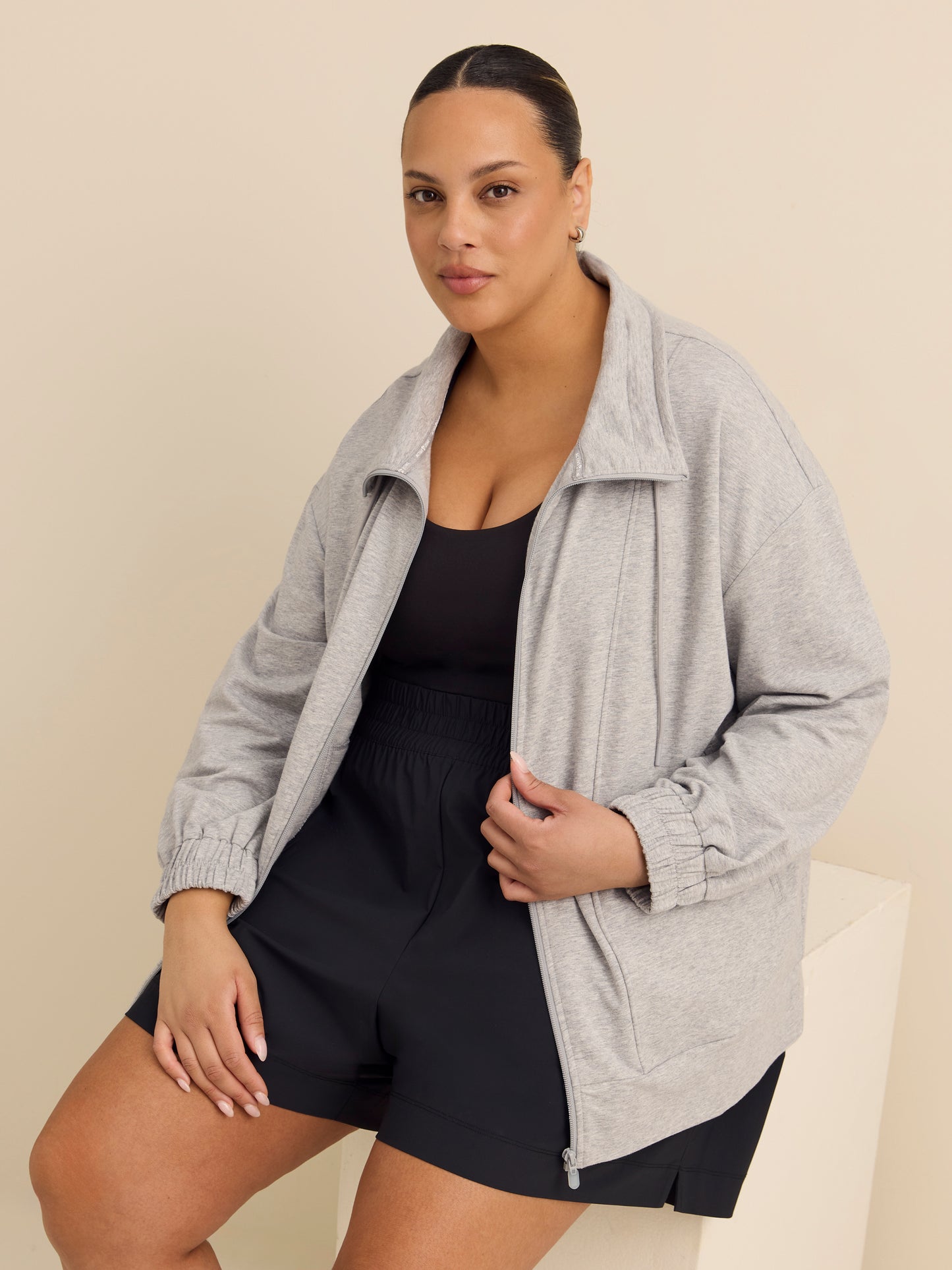 Manteau zippé à col montant - Active Zone