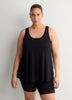 Black Swing Tank Top with Racerback Fooler - Active Zone