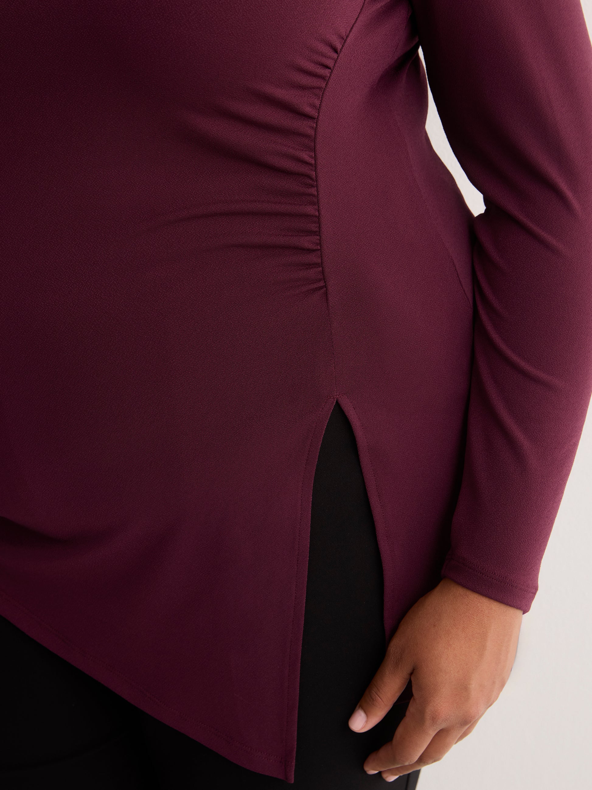 Asymmetric Ruched Knit Shirt