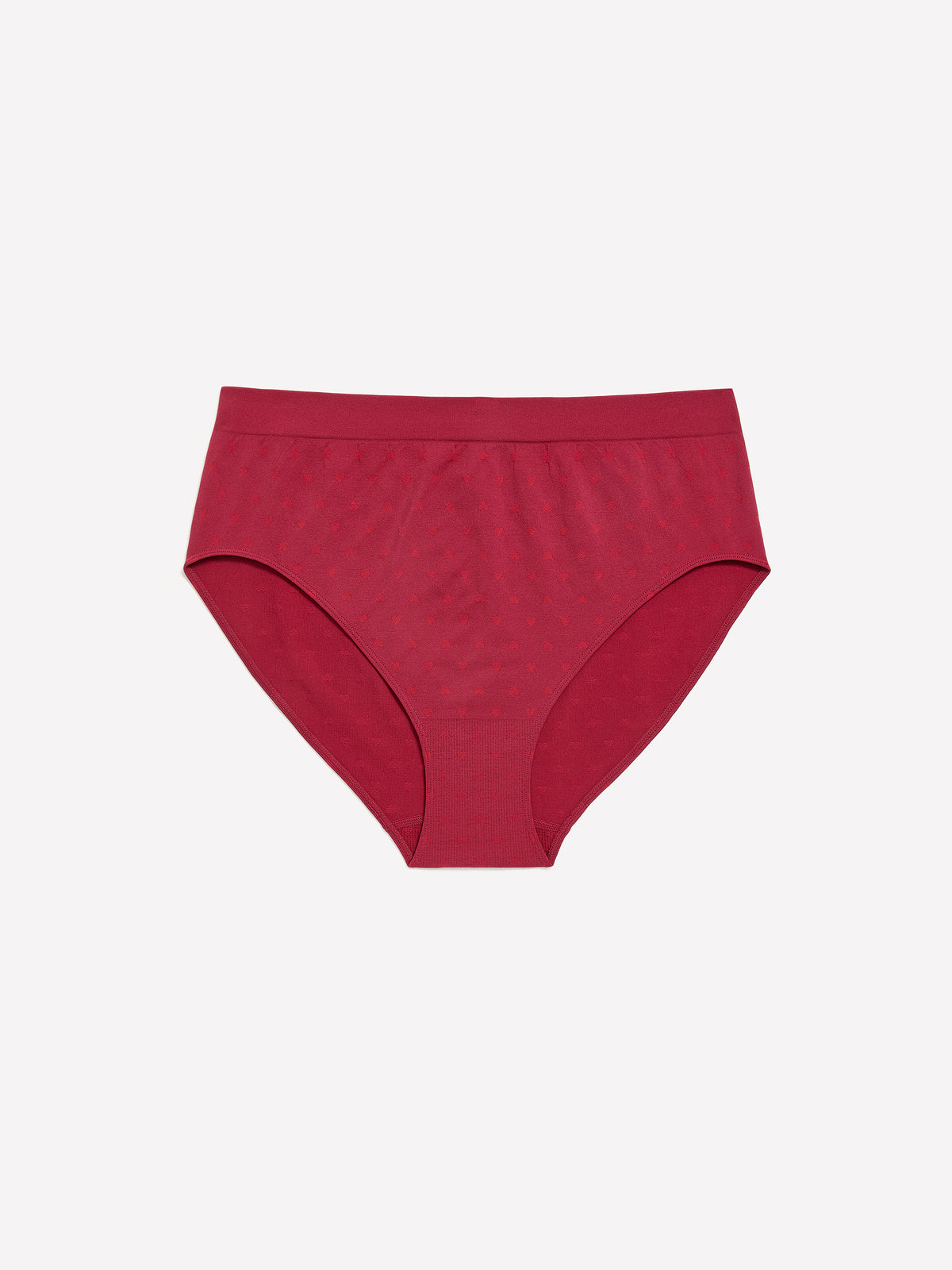 Red Heart-Print Seamless High-Cut Brief - tiVOGLIO