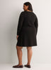 Draped-Neck Swing Dress
