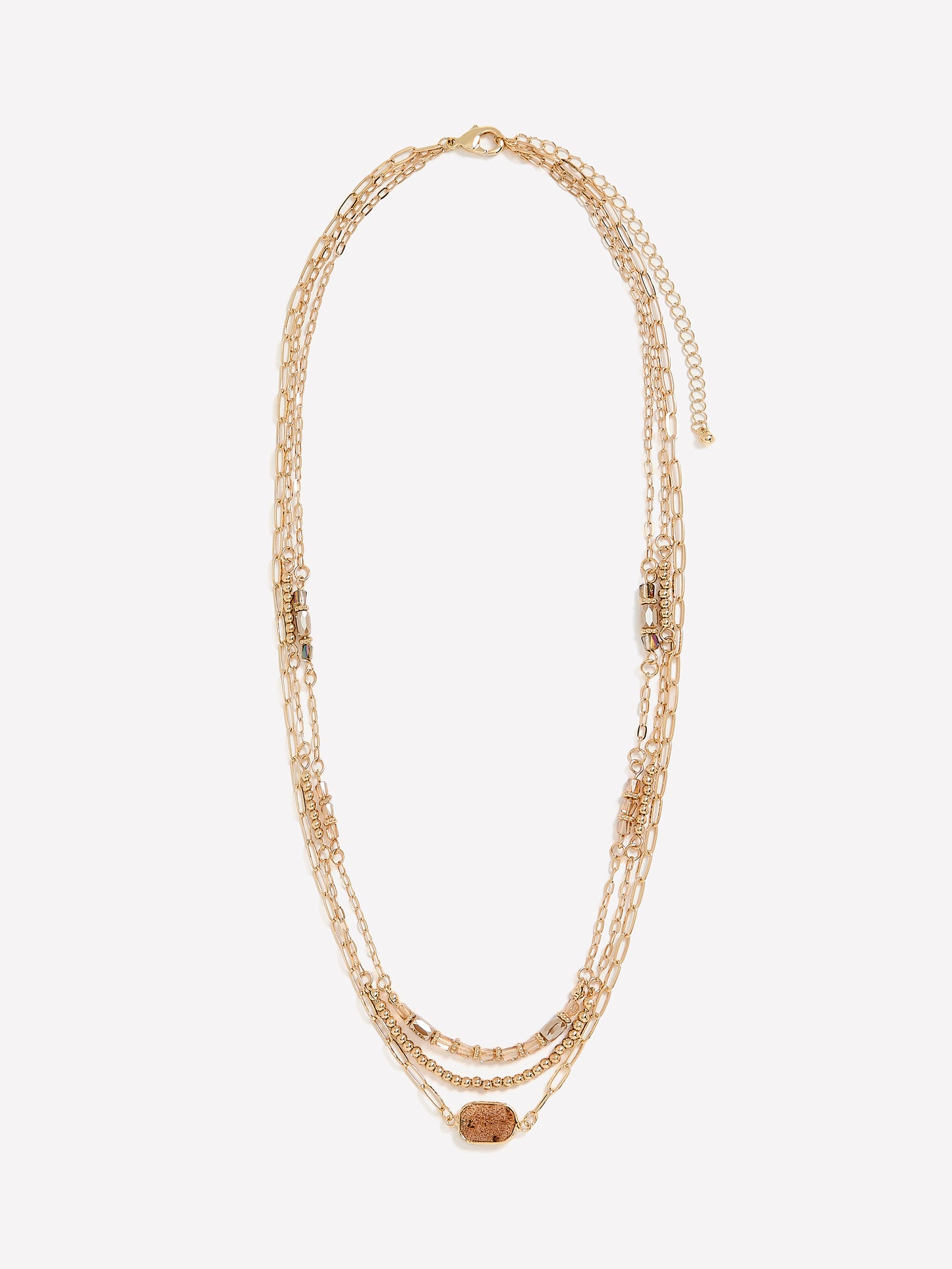Golden Three-Layer Short Necklace