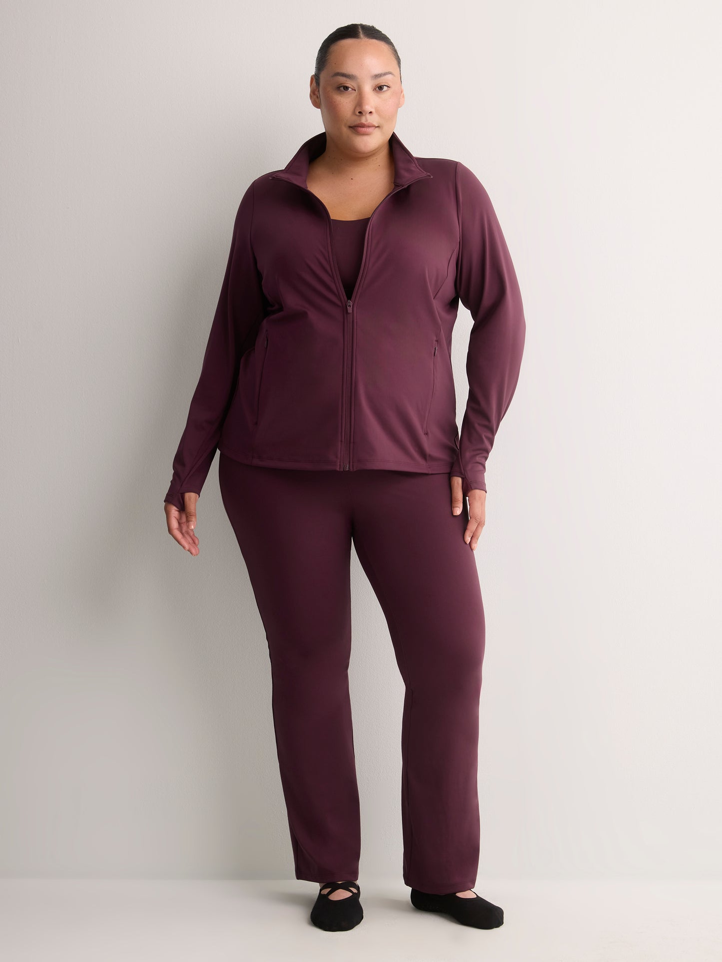 Responsible, Double Knit Mock-Neck Zipper Jacket - Active Zone