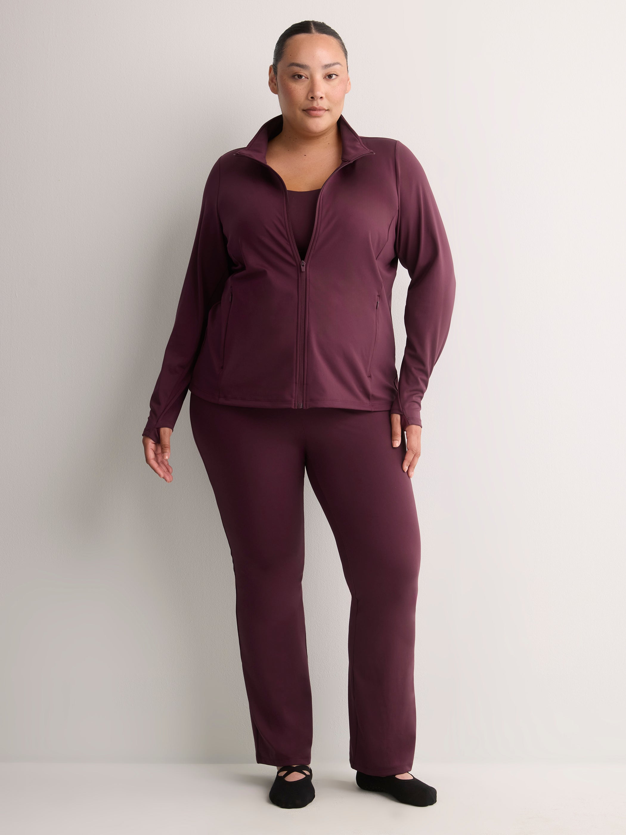 Responsible, Double Knit Mock-Neck Zipper Jacket - Active Zone