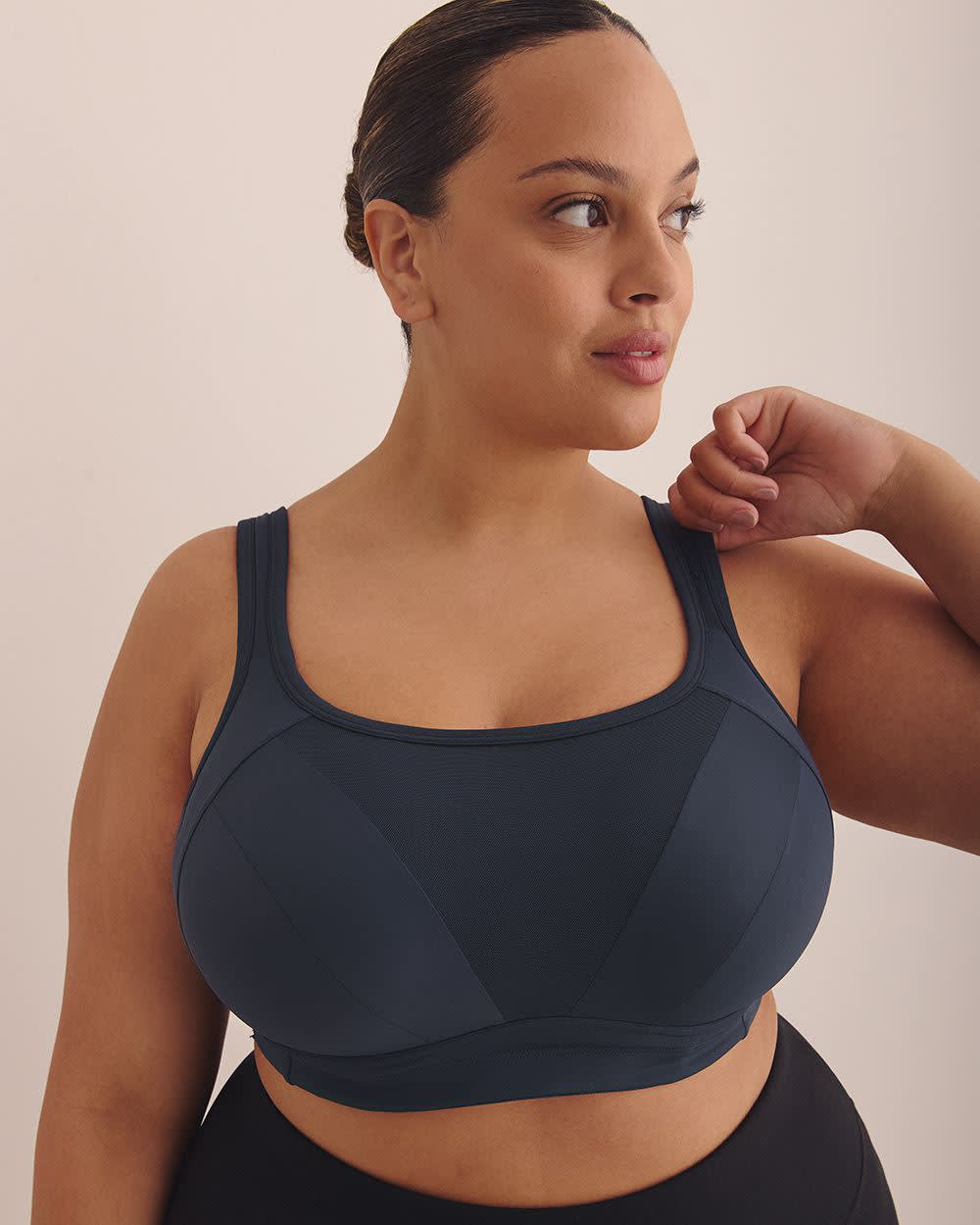 High-Support Blue Underwire Sports Bra - Active Zone