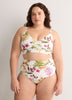 Floral V-Neck Crop Bikini Top