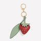 Faux-Leather Studded Strawberry Keychain